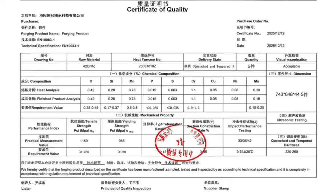 Port crane slewing bearing Port crane slewing bearing