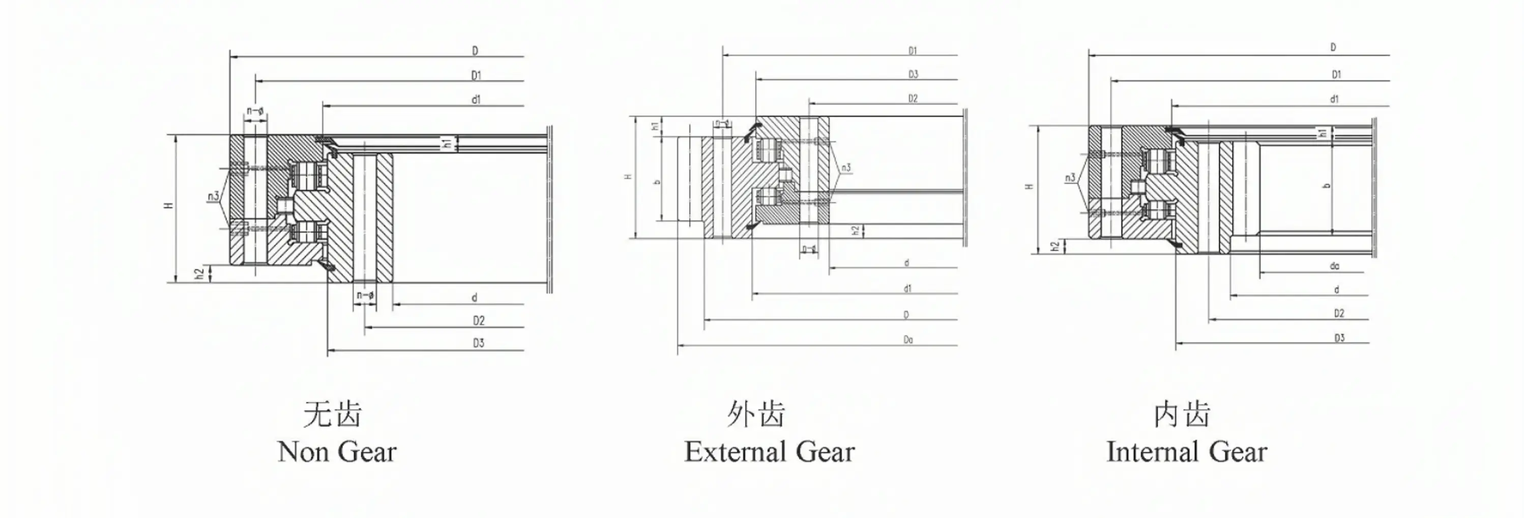 Three Row Roller Slewing Bearings Three Row Roller Slewing Bearings