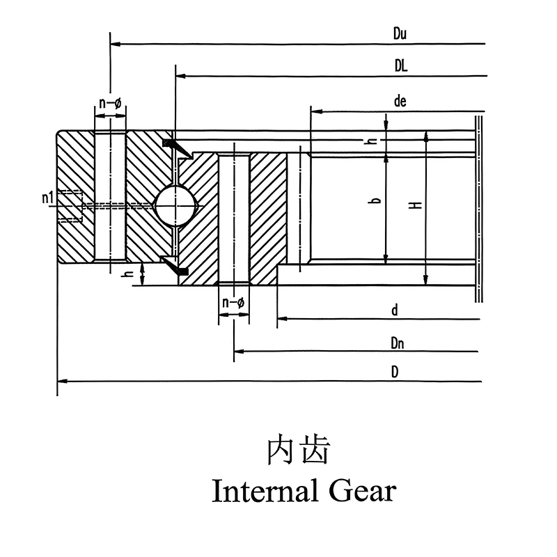 Single row four point contact ball slewing bearing (Q series) Single row four point contact ball slewing bearing (Q series)