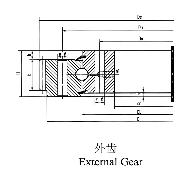 Single row four point contact ball slewing bearing (Q series)