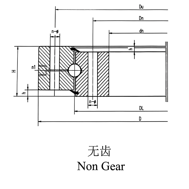 Single row four point contact ball slewing bearing (Q series)