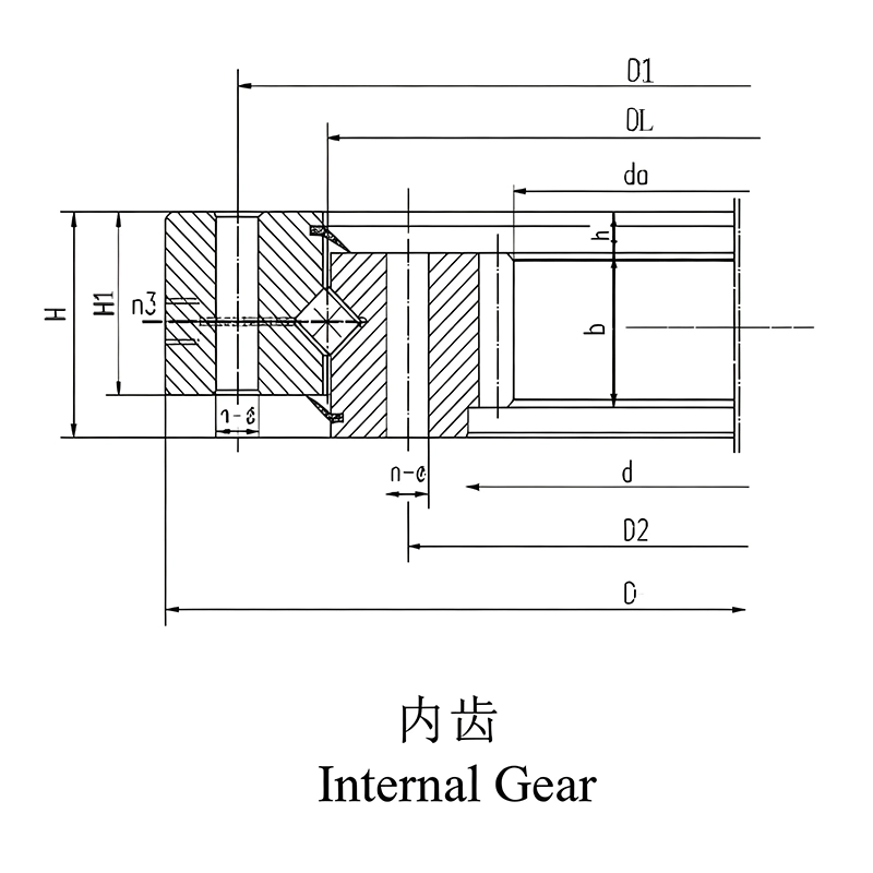Single Row Cross Roller Slewing Bearing - HJ Series Single Row Cross Roller Slewing Bearing - HJ Series
