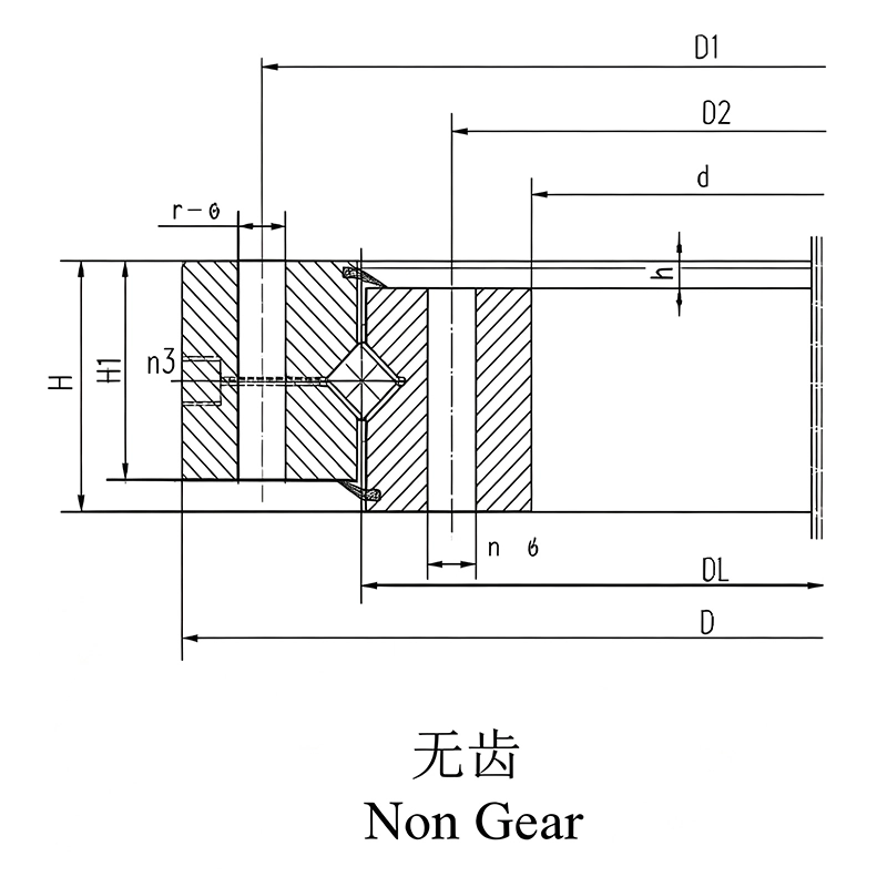 Single Row Cross Roller Slewing Bearing - HJ Series Single Row Cross Roller Slewing Bearing - HJ Series